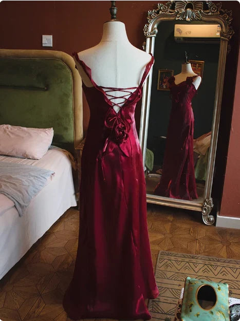Timeless Special Occasion Sophisticated Graceful Stylish Elegant Burgundy Mermaid Sleeveless Prom Dress