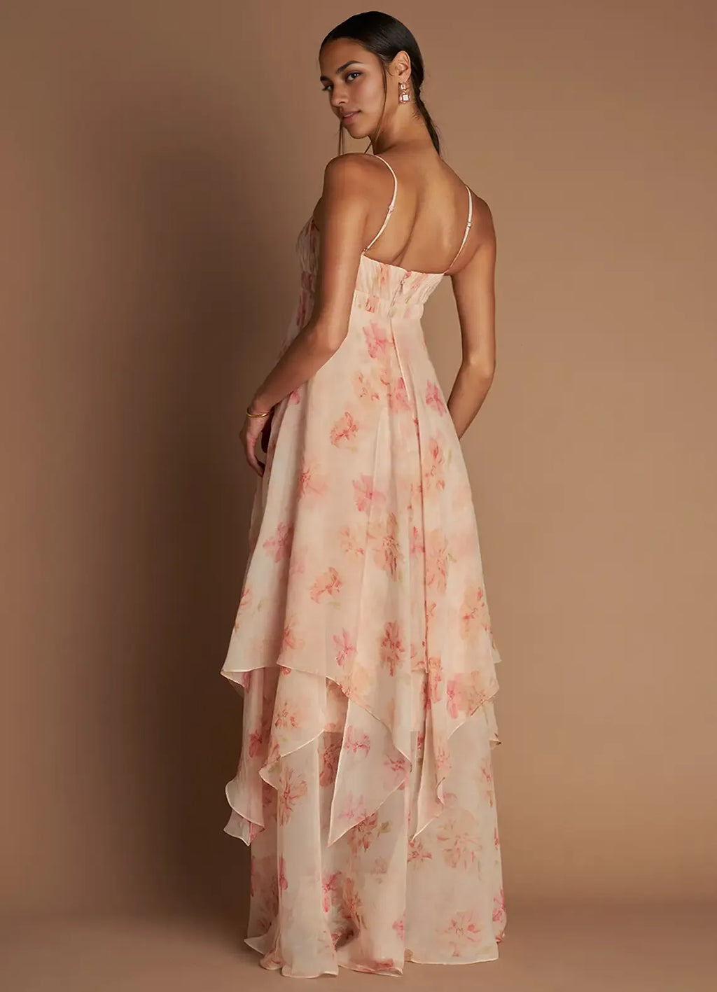 Refined Beautiful Timeless Special Occasion Sophisticated Graceful Elegant Peach Sleeveless Prom Dress