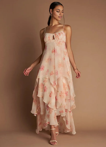 Refined Beautiful Timeless Special Occasion Sophisticated Graceful Elegant Peach Sleeveless Prom Dress