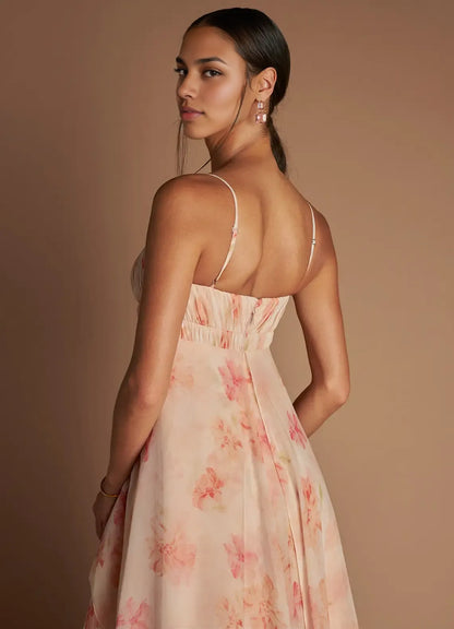 Refined Beautiful Timeless Special Occasion Sophisticated Graceful Elegant Peach Sleeveless Prom Dress
