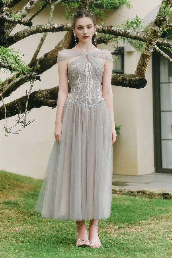 Special Occasion Sophisticated Graceful Stylish Refined Beautiful Elegant Tulle A-Line Sleeveless Prom Dress