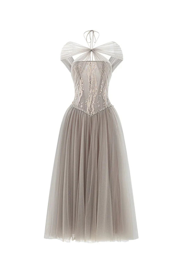 Special Occasion Sophisticated Graceful Stylish Refined Beautiful Elegant Tulle A-Line Sleeveless Prom Dress