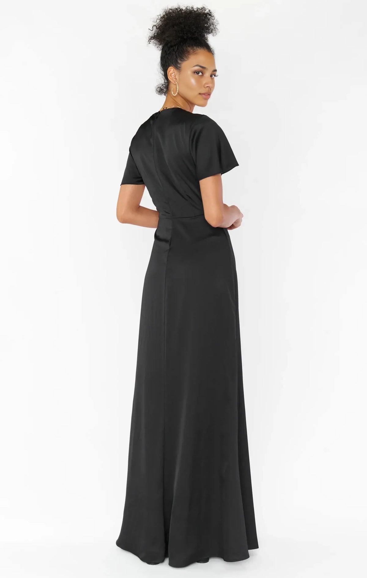 Refined Beautiful Timeless Special Occasion Elegant Satin Short Sleeve Short Prom Dress