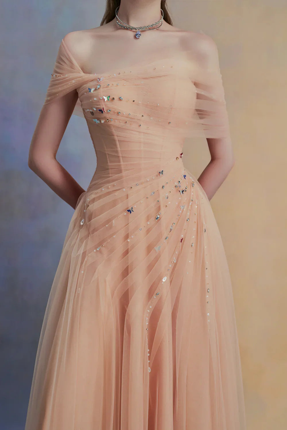 Special Occasion Sophisticated Graceful Stylish Elegant Red Tulle A-Line Asymmetric Pleated Prom Dress