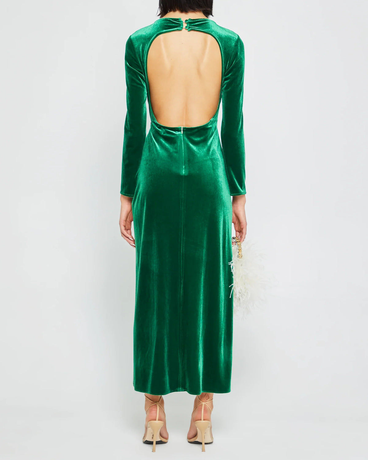 Graceful Stylish Refined Beautiful Timeless Elegant Velvet Long Sleeve Long Evening Dress