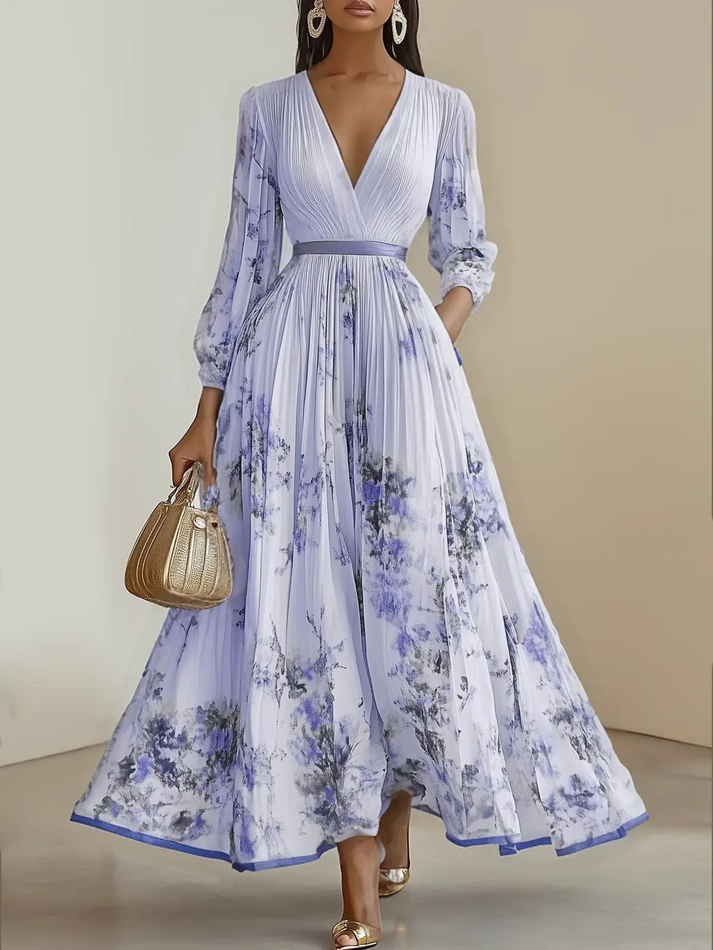 Beautiful Timeless Special Occasion Elegant White Chiffon A-Line Pleated Long Prom Dress