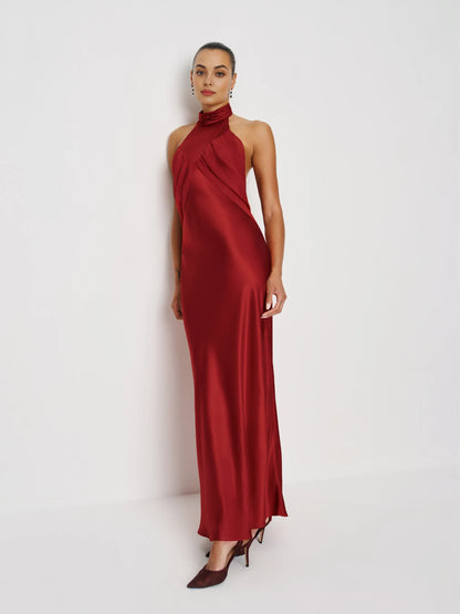 Special Occasion Sophisticated Graceful Elegant Yellow Mermaid High Neck Sleeveless Prom Dress
