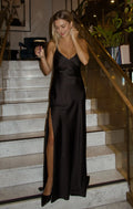 Sophisticated Graceful Stylish Refined Beautiful Timeless Chic Elegant Satin Sleeveless Prom Dress