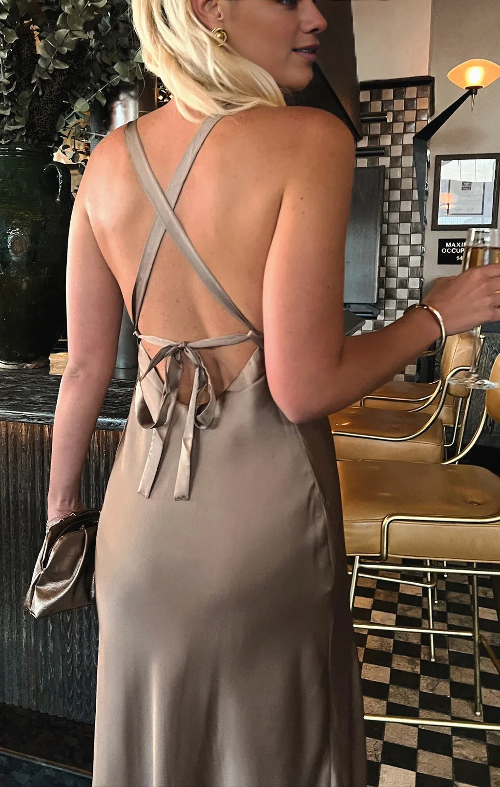 Sophisticated Graceful Stylish Refined Beautiful Timeless Chic Elegant Satin Sleeveless Prom Dress