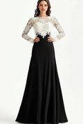Black White A Line Mother of the Bride Dress