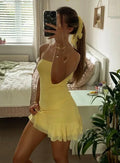 Yellow A Line Strapless Short Homecoming Dress 19th Birthday Outfits