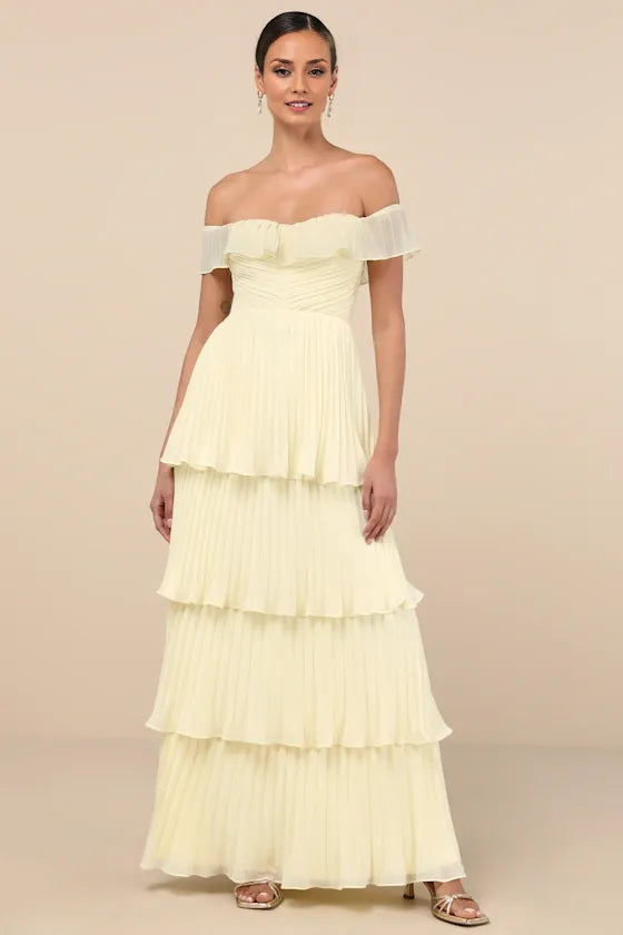 Graceful Stylish Refined Beautiful Timeless Chic Elegant A-Line Off-The-Shoulder Sleeveless Prom Dress