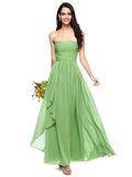A-Line Bridesmaid Dress Sweetheart Neckline Sleeveless Open Back Floor Length Chiffon with Criss Cross / Ruched - luodilan