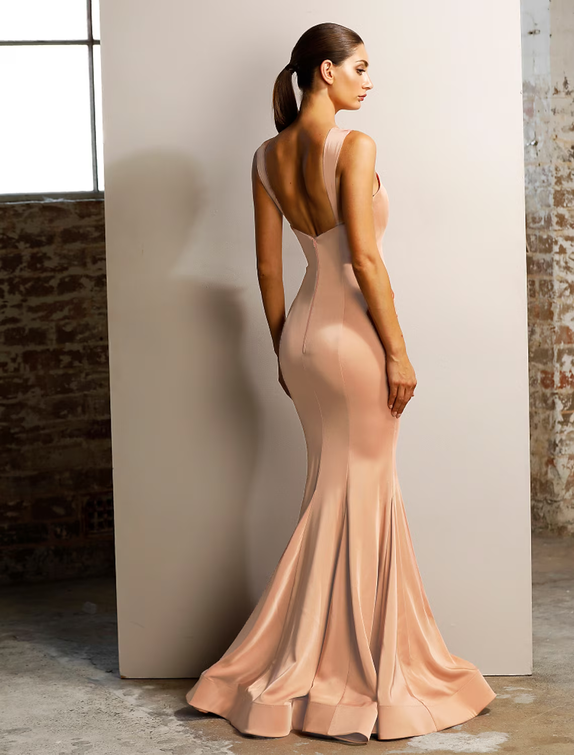 Engagement Formal Evening Birthday Dress Sleeveless Floor Length with Ruched