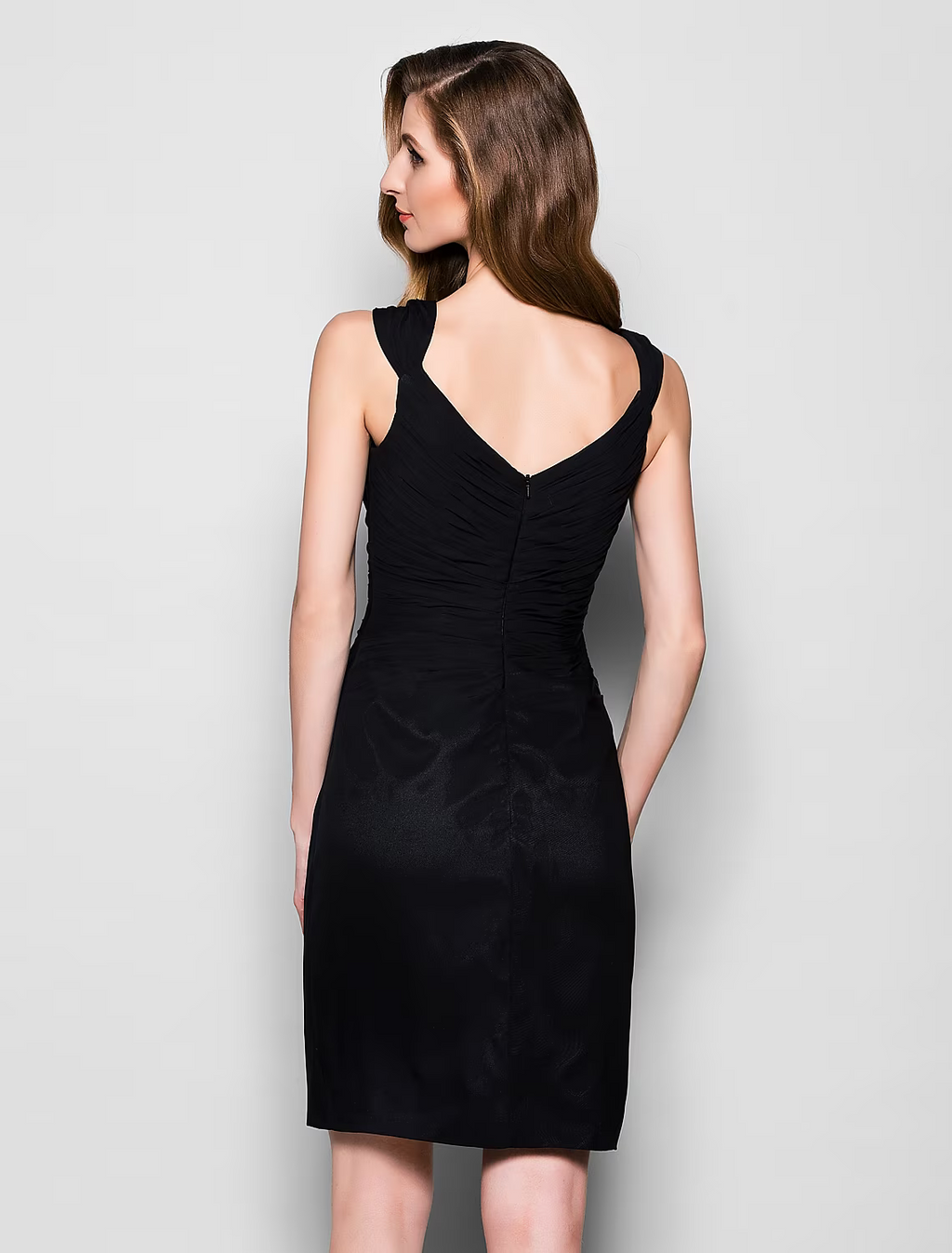 Mother of the Bride Dress Straps Knee Length Sleeveless with Crystals
