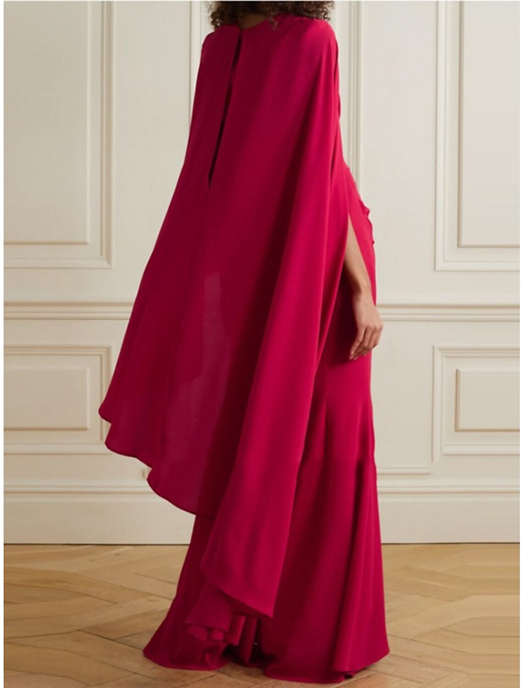Sheath / Column Evening Gown Elegant Dress Formal Christmas Ankle Length Long Sleeve Scoop Neck with Pleats Ruched