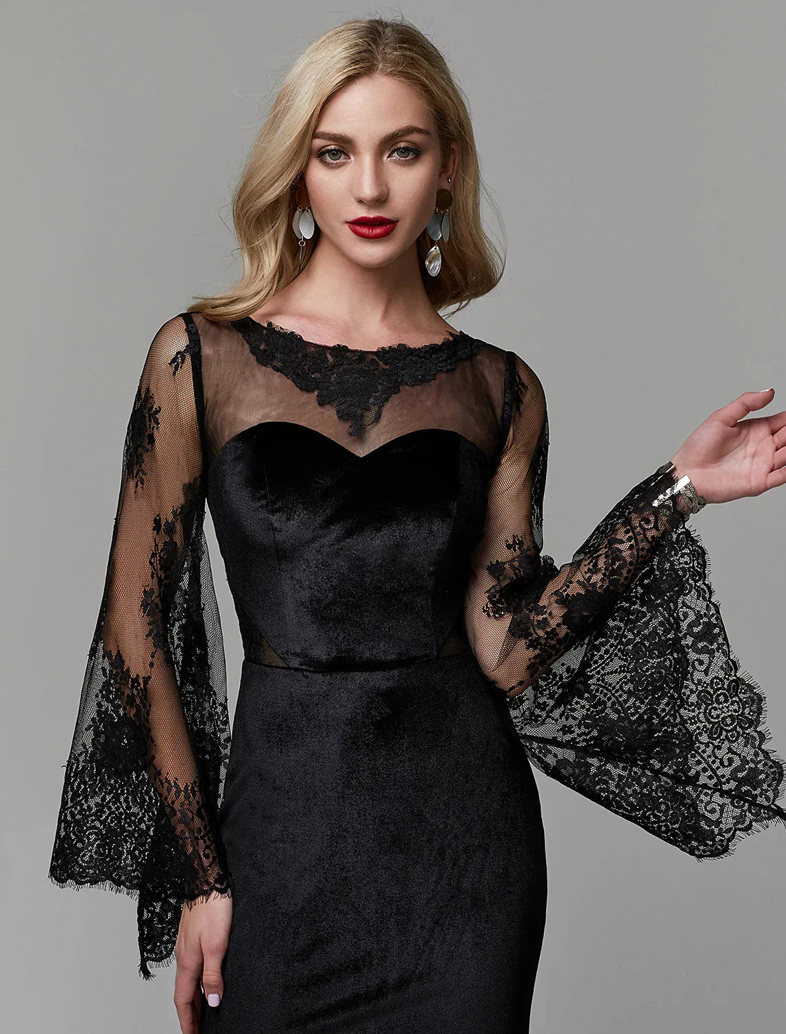 Wedding Guest Floor Length Long Sleeve