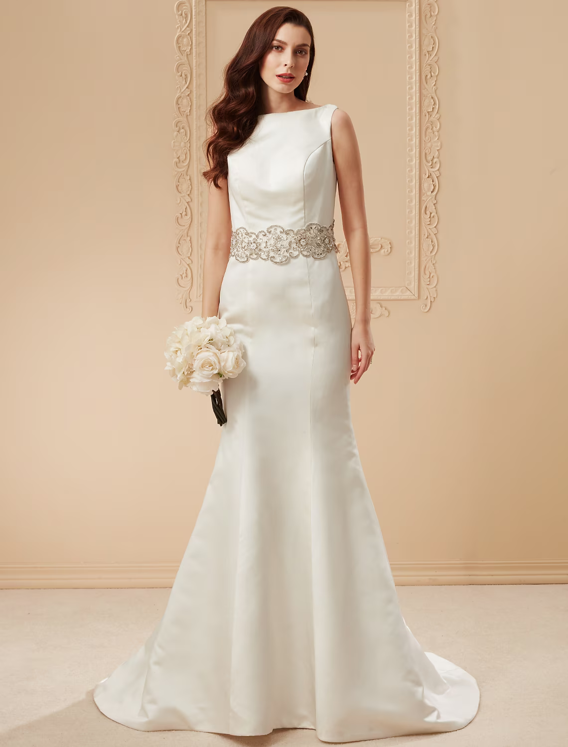 Wedding Dresses Regular Straps Neck With Beading