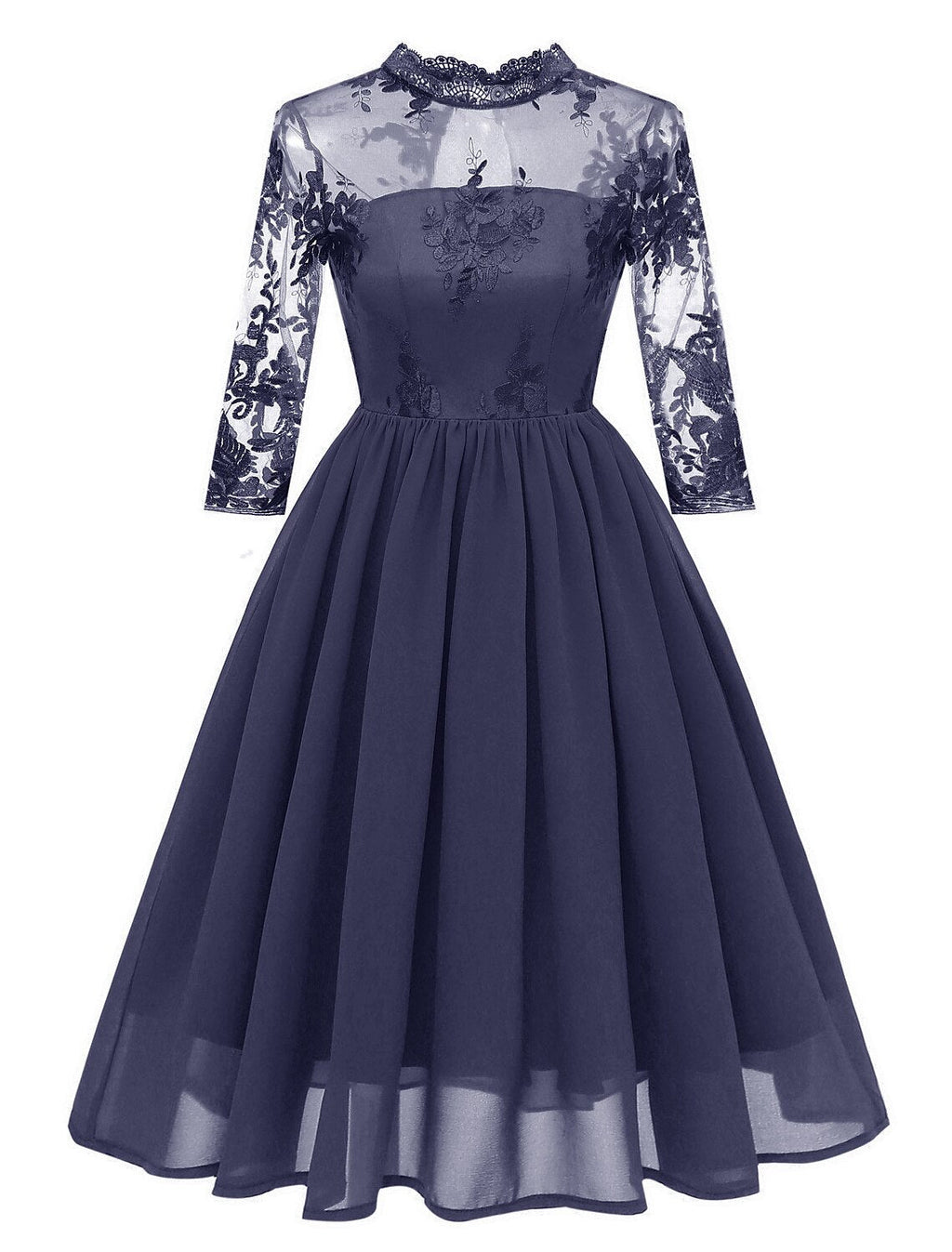 Cocktail Dresses Vintage Dress Graduation Party Wear Knee Length Sleeveless Jewel Neck with Insert Embroidery Appliques