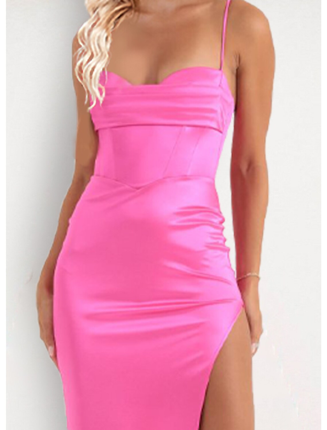 Evening Gown Dress Formal Floor Length Sleeveless Strap with Slit