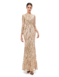 Vintage Prom Formal Evening Dress Long Sleeve Detachable