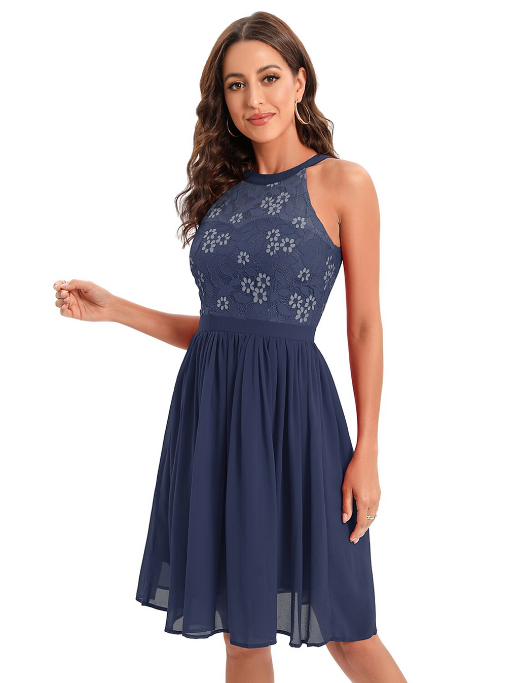 Cocktail Dresses Vintage Dress Party Wear Knee Length Sleeveless Jewel Neck Blend with Insert Pattern Print Splicing