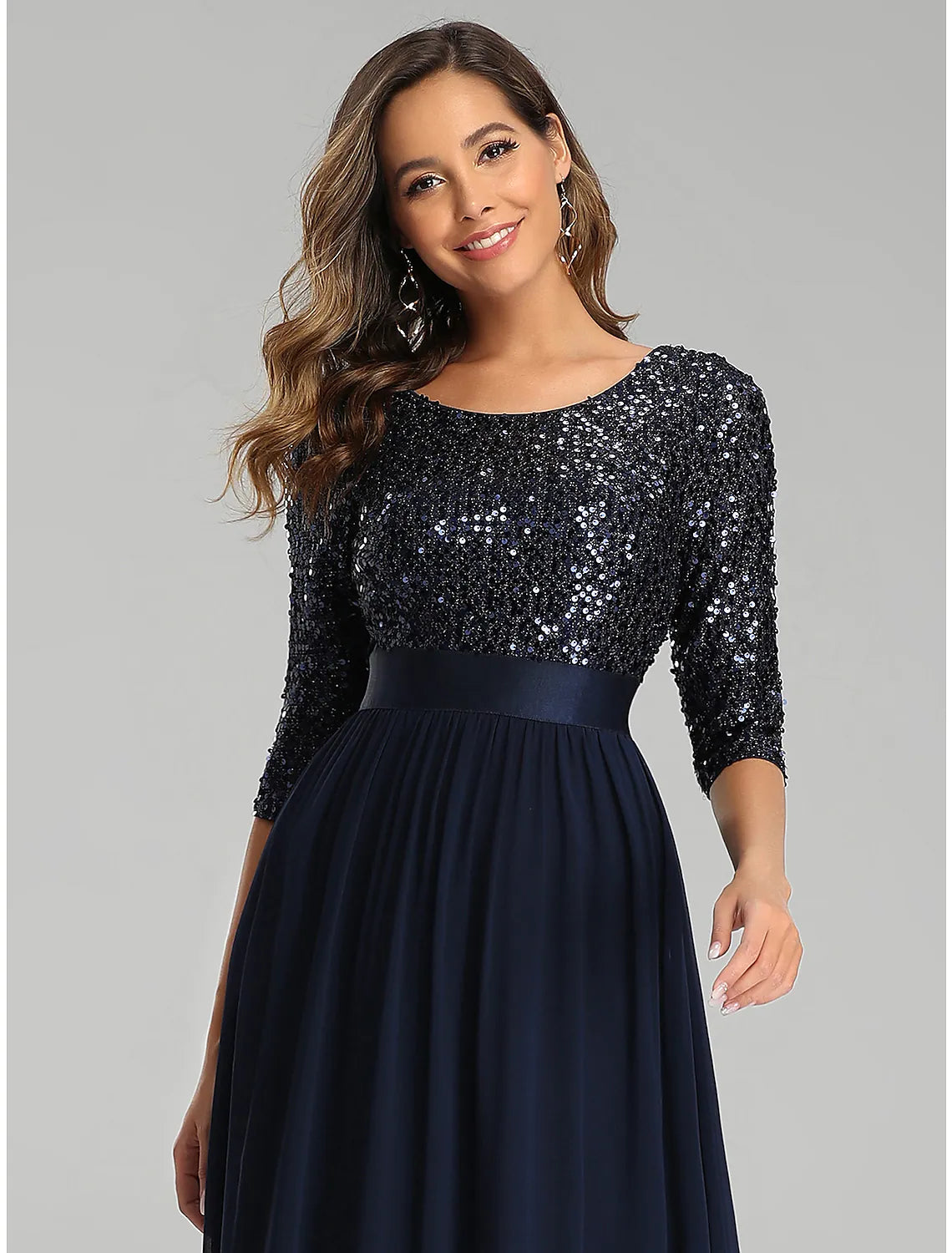 Wedding Guest Formal Evening Dress Length Sleeve Floor Length
