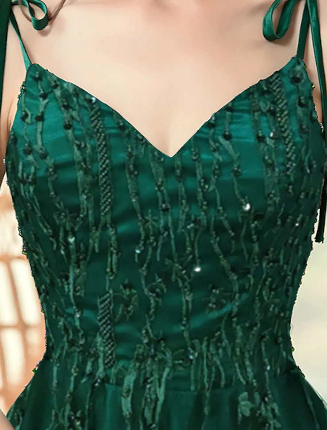 Engagement Formal Evening Birthday Dress Strap Sleeveless with Beading Embroidery