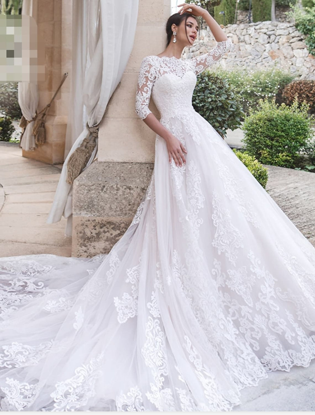 Engagement Open Back Formal Wedding Dresses A-Line Length Sleeve Off Shoulder