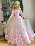 Sweet Long Sleeve Scoop Neck with Appliques Butterfly