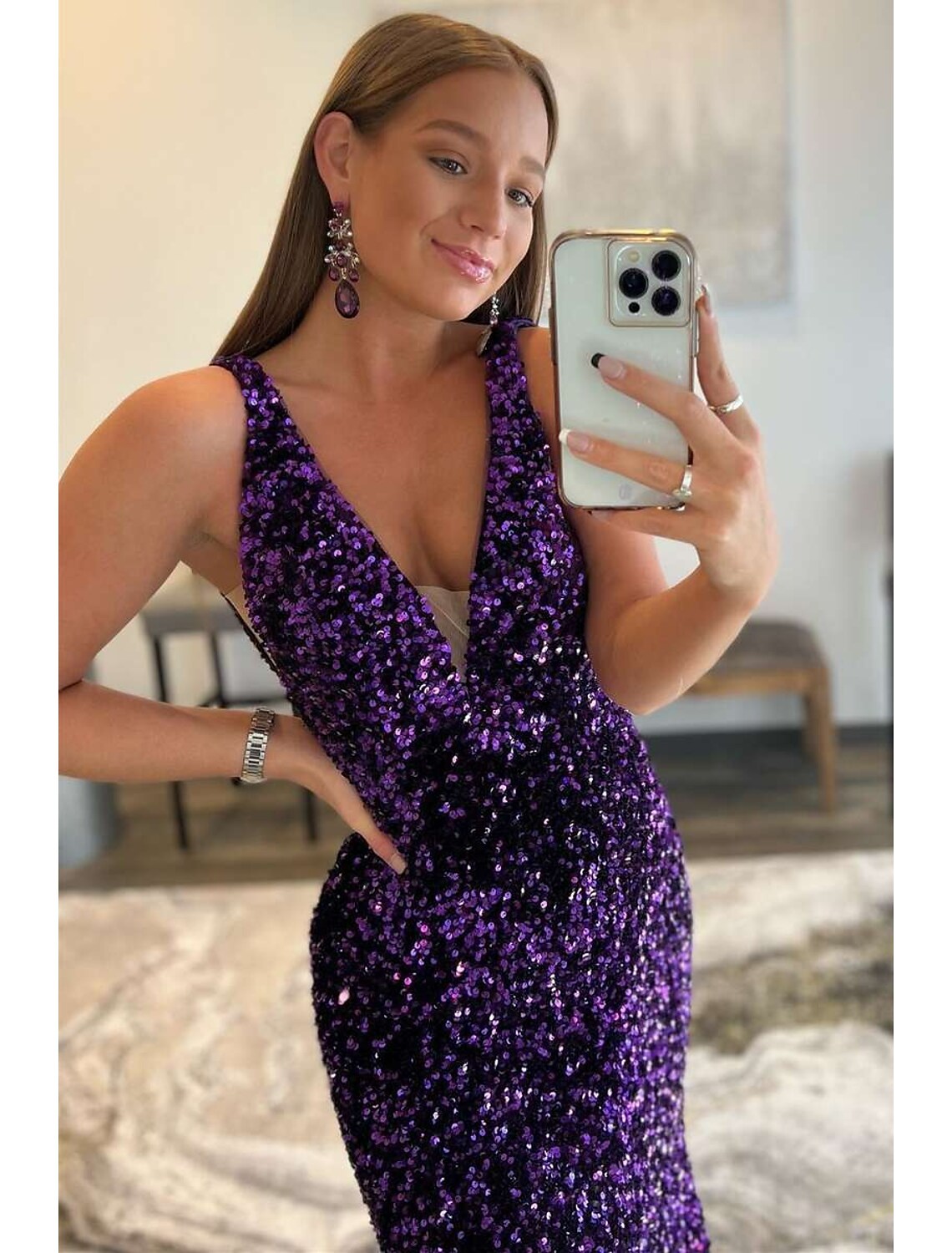 Formal Sleeveless V Neck Backless