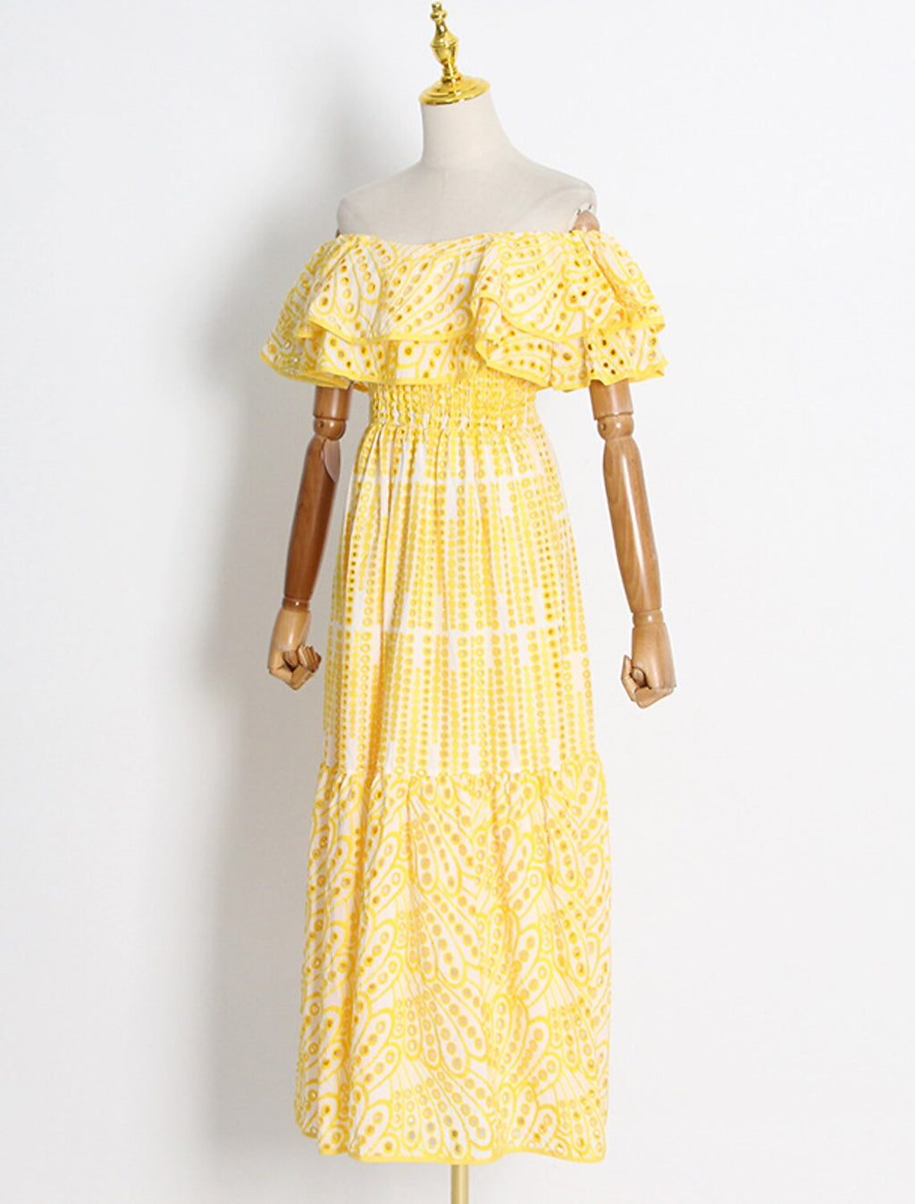 Wedding Guest Dresses Casual Dress Holiday Summer Ankle Length Short Sleeve Off Shoulder with Ruffles Embroidery