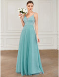Wedding Guest Floor Length Sleeveless V Neck with Draping