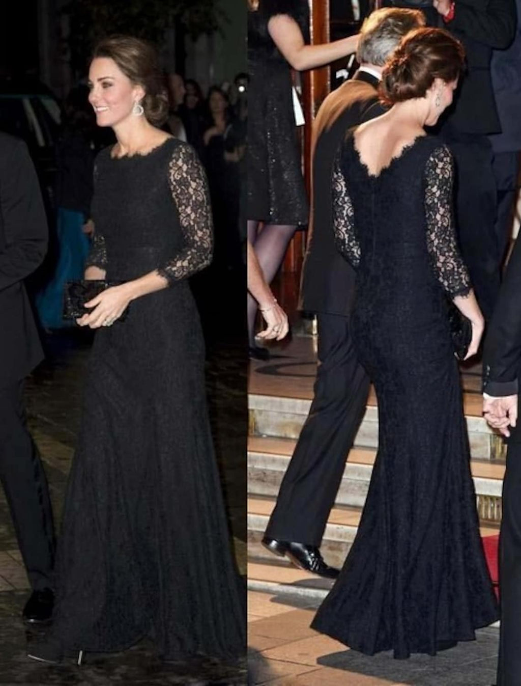 Formal Evening Dress Length Sleeve Floor Length with Insert