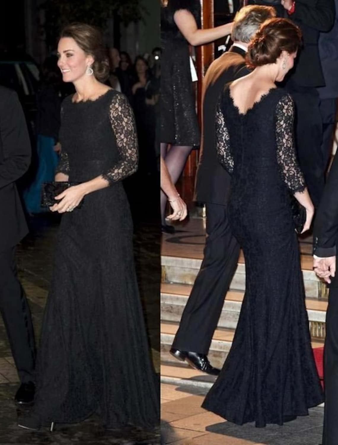 Formal Evening Dress Length Sleeve Floor Length with Insert
