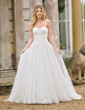 a strapless a-line with floral