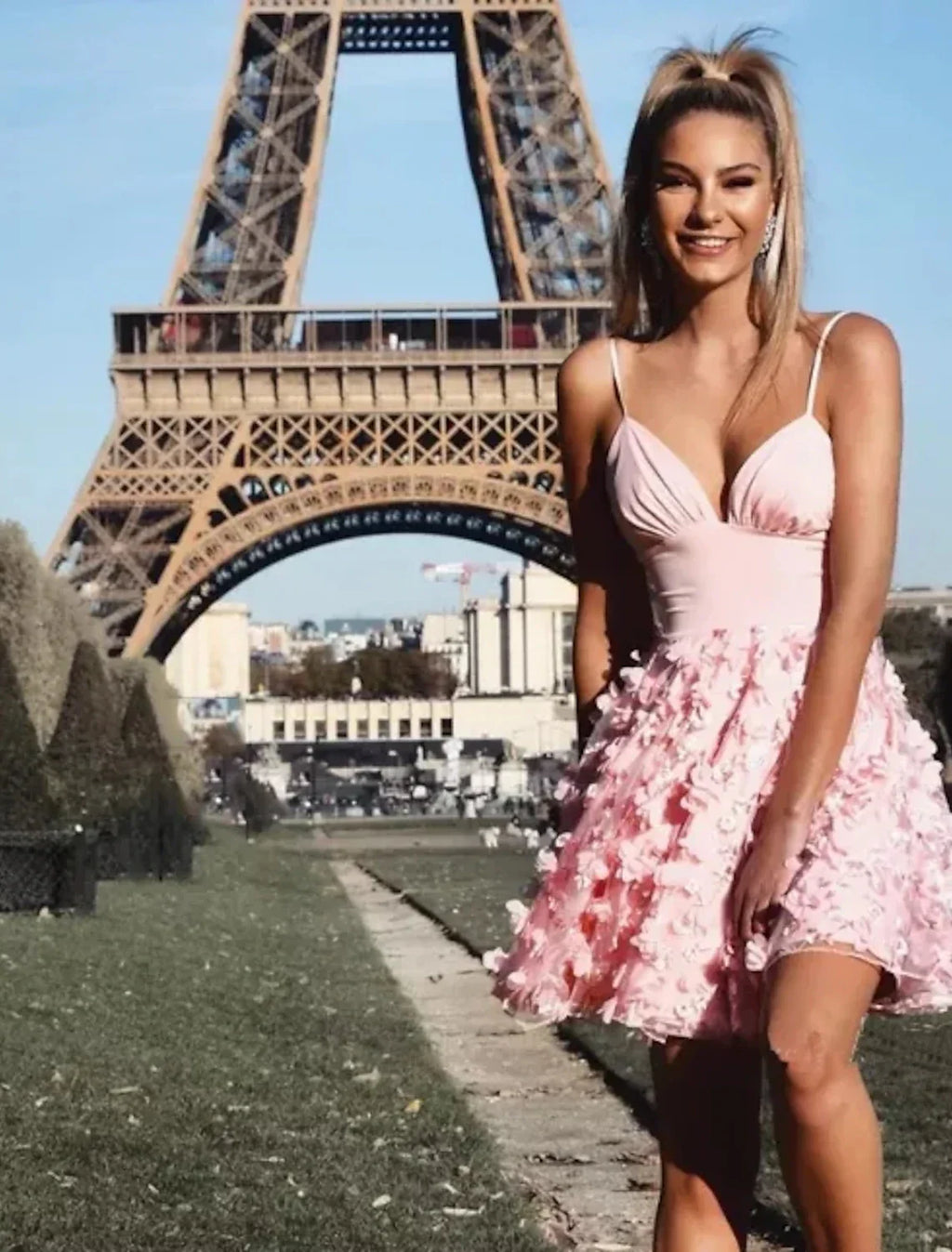 Flirty Boho Holiday Homecoming Dress Spaghetti Strap Sleeveless Short / Mini Spandex with Appliques