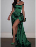 Sheath / Column Celebrity Style Sexy Prom Formal Evening Dress Off Shoulder Sleeveless Sweep / Brush Train