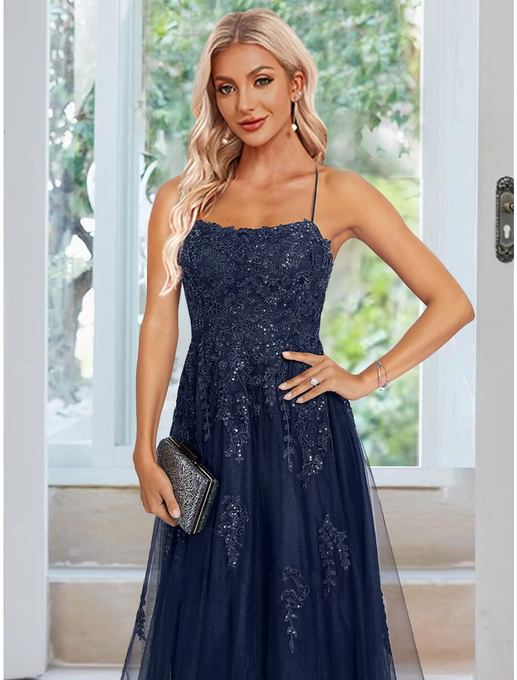 Sheath / Column Evening Gown Floral Dress Formal Floor Length Sleeveless Spaghetti Strap with Appliques
