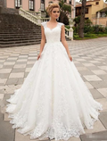 Engagement Open Back Formal Wedding Dresses A-Line Strapless V Neck