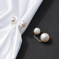 White DingJi 3pcs Pearl Brooch Pins - Adjustable, Anti-Slip, Safety Pin for Waist Cinching, Collar Adjusting, Scarf Securing, Fashion Accessories with Champagne, Grey, Imitation Pearls Button - Perfect for Dress, Shirt, and Outfit Decoration