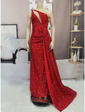 Sparkle Shine High Split Prom Formal Evening Dress One Shoulder Sleeveless with Slit