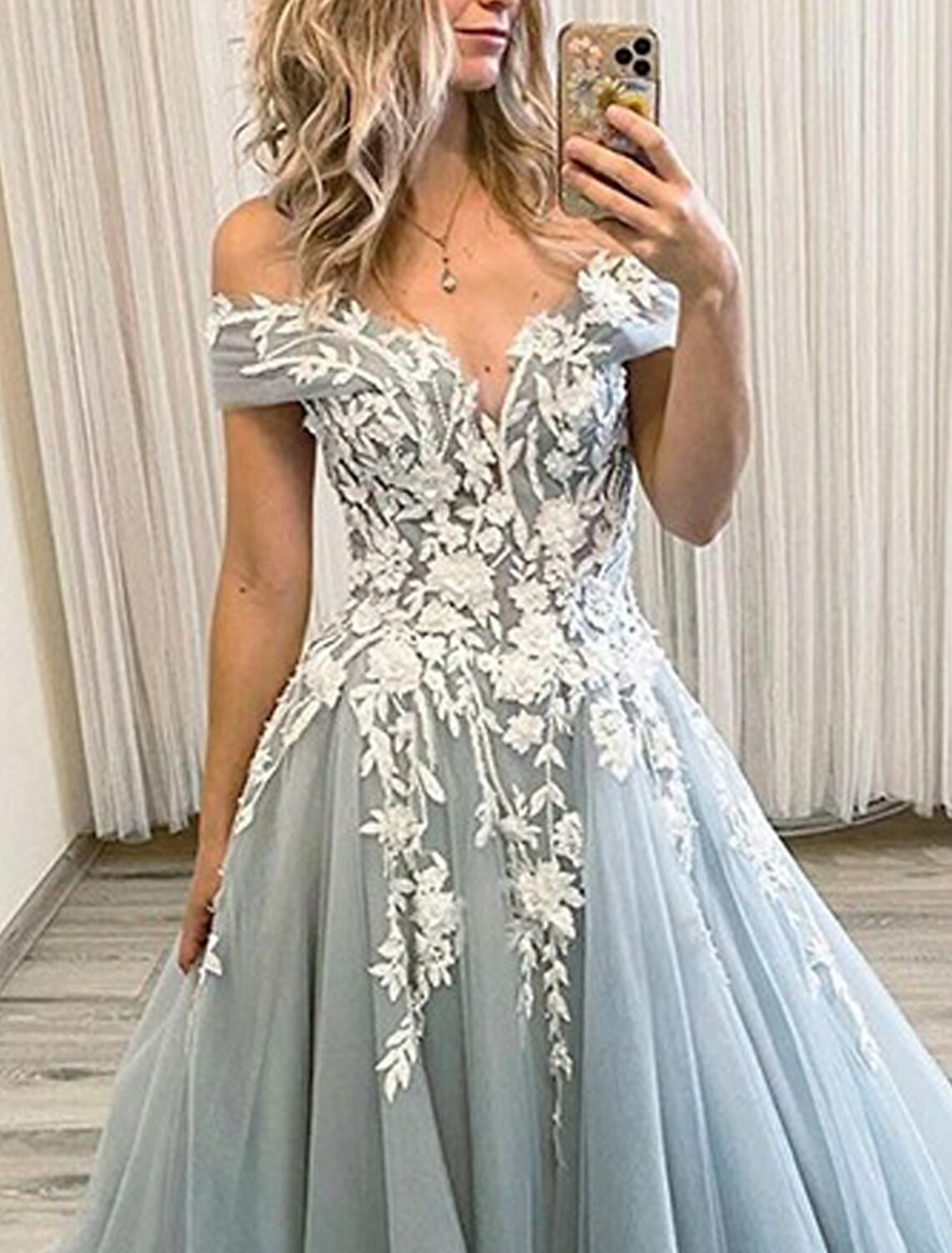 Ball Gown Prom Dresses Princess Dress Formal Prom Floor Length Sleeveless Off Shoulder Backless with Pleats Appliques