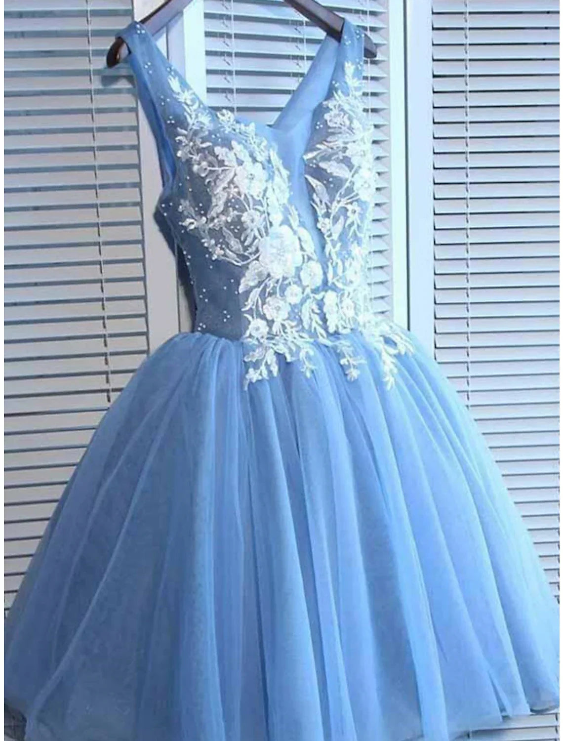 Homecoming Dresses Color Block Dress Graduation Sweet 16 Short / Mini Sleeveless V Neck with Appliques