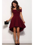 Fairy Cute Homecoming Party Wear Dress Off Shoulder Short Sleeve Short Mini