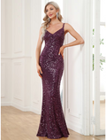 Evening Gown Sexy Dress Party Wear Floor Length Sleeveless V Neck Backless