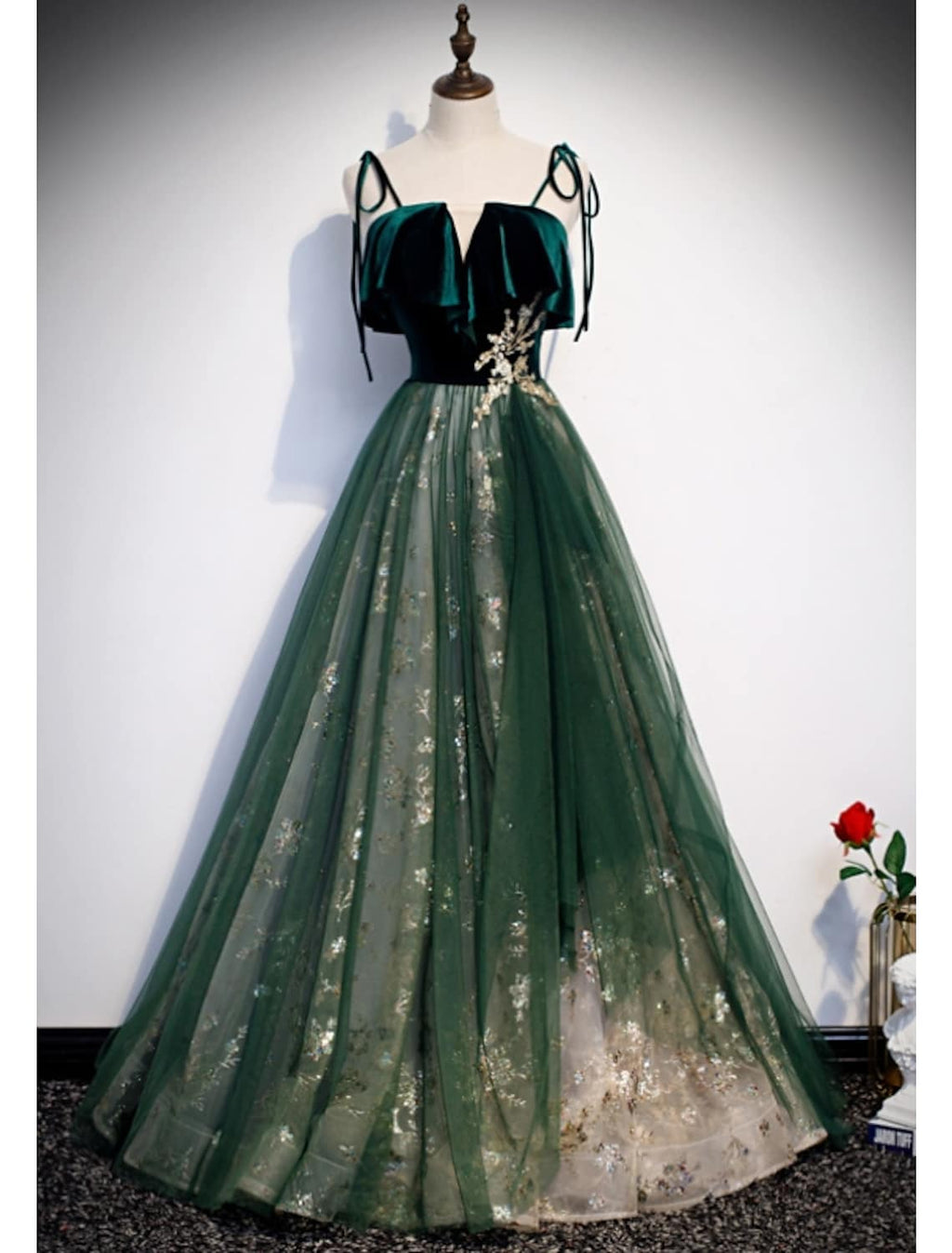 Glittering Engagement Formal Evening Dress Strap Sleeveless Floor Length