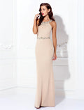 Wedding Floor Length Sleeveless Crisscross Back Beading