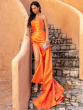 Evening Gown Celebrity Style Dress Formal Sleeveless V Neck with Crystals