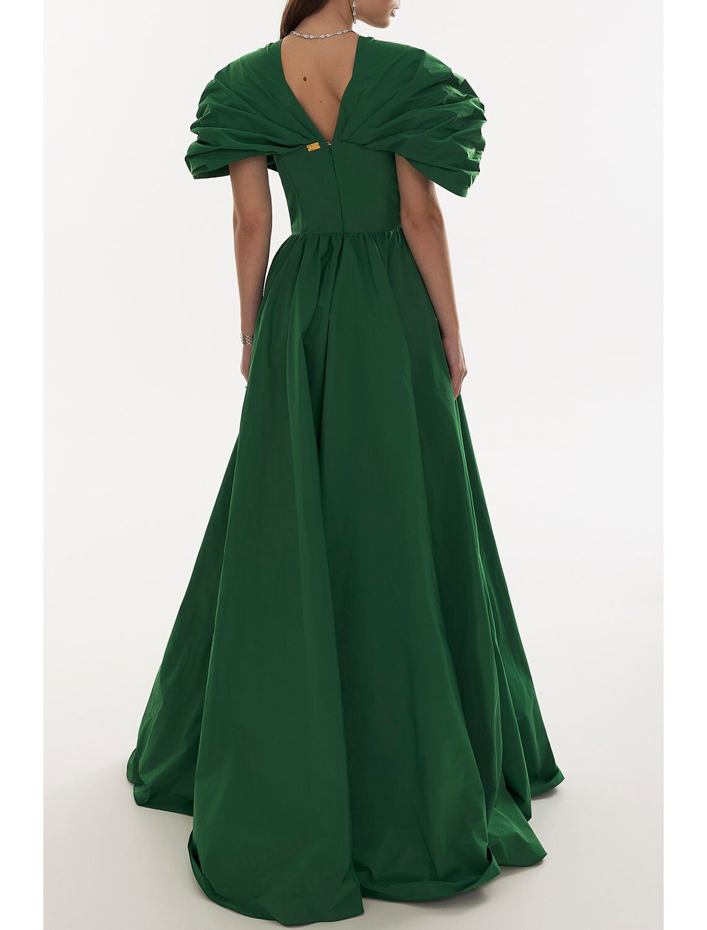 Black Evening Gown Elegant Christmas Red Green Dress Formal Dress Plus Size Fall Floor Length Short Sleeve V Neck with Pleats
